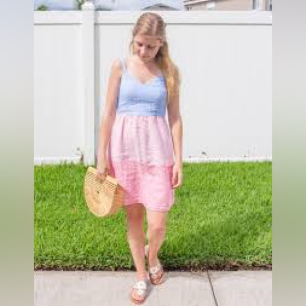 Cynthia Rowley Pastel Blue and Pink Mini Dress NWOT